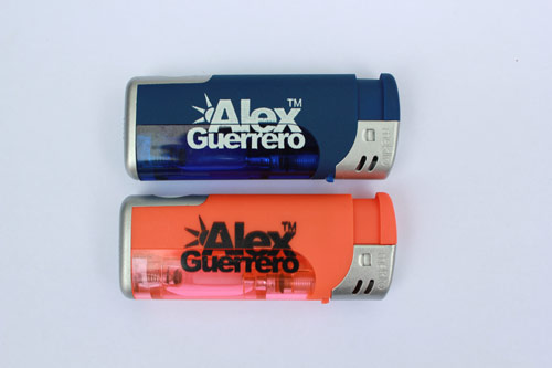 Mecheros con luz led personalizados para DJ Alex Guerrero