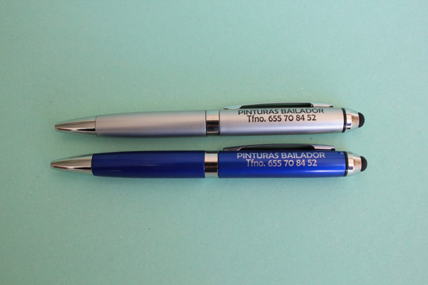 Bolígrafos Marlo para tablet personalizados en tinta negra y tinta plata
