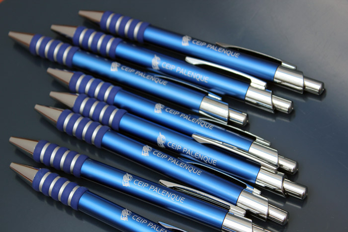 Bolígrafos Sandy grabados láser para CEIP Palenque