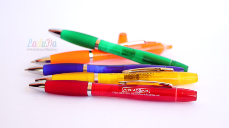 Bolígrafos marcador Duo personalizados para ahcademia