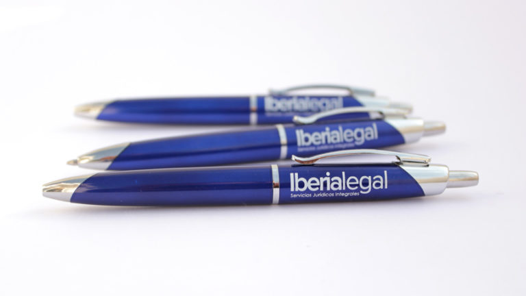 Bolígrafos promoción Tito personalizados a 1 color para Iberia Legal