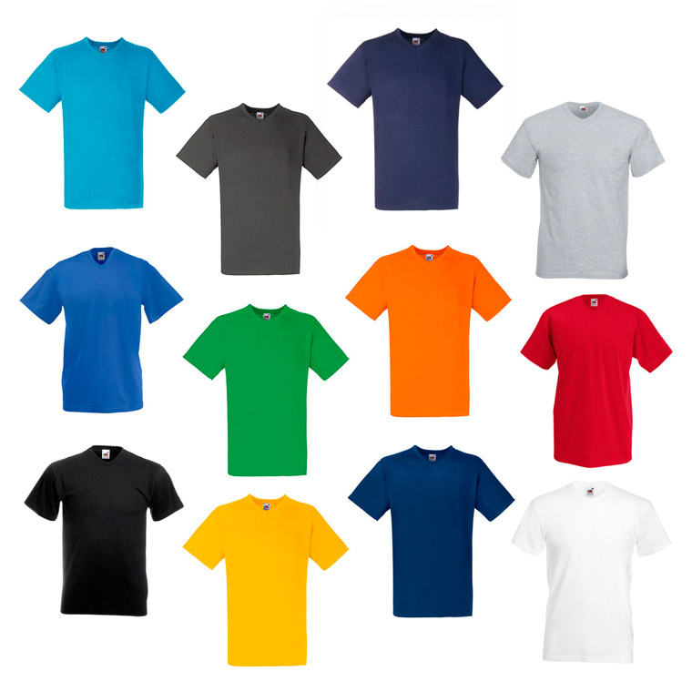 Colores camiseta valueweight cuello pico